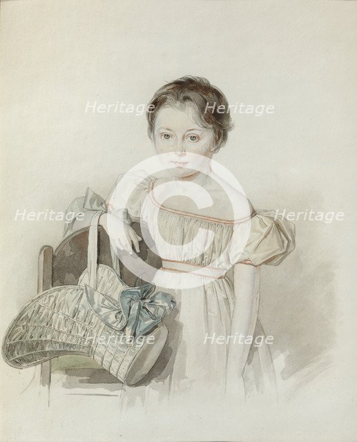 Portrait of a Girl With Hat In Her Hand.