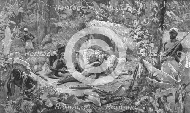 'The Graphic' Stanley Number; Dr. Parke Sucking the Poison from the Wound in Lieut. Spairs's Side, r Creator: Unknown.