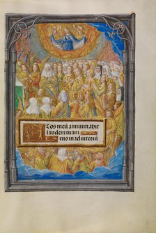 Female Martyrs and Saints Worshiping the Lamb of God; Spinola Hours, about 1510-1520. Creator: Master of James IV of Scotland.