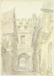 City gate in Oberwesel, c1850-1900. Creator: Peter Becker.