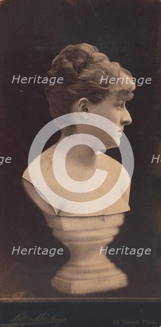 Female Portrait Bust on Pedestal, 1890s. Creator: Ritz & Hastings.
