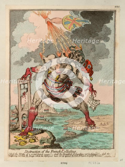 Destruction of the French Colossus, 1798. Creator: Gillray, James (1757-1815).