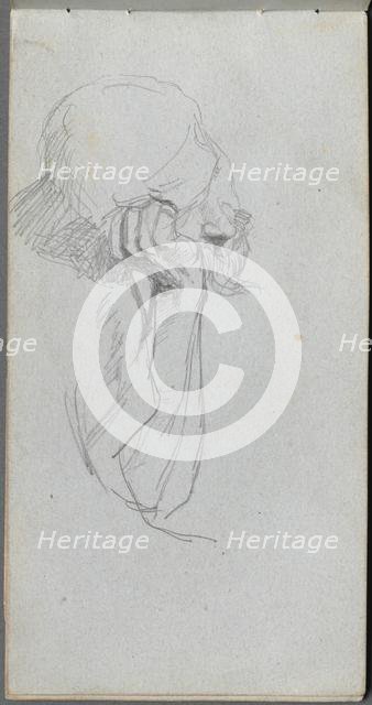 Sketchbook, page 16: Melancholy Figure . Creator: Ernest Meissonier (French, 1815-1891).