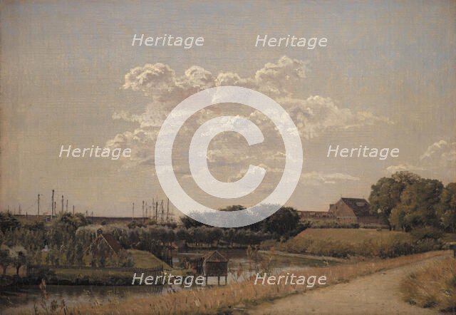 View of the Citadel Ramparts Looking Towards Langelinie and the Naval Harbour, 1830-1833. Creator: Christen Købke.