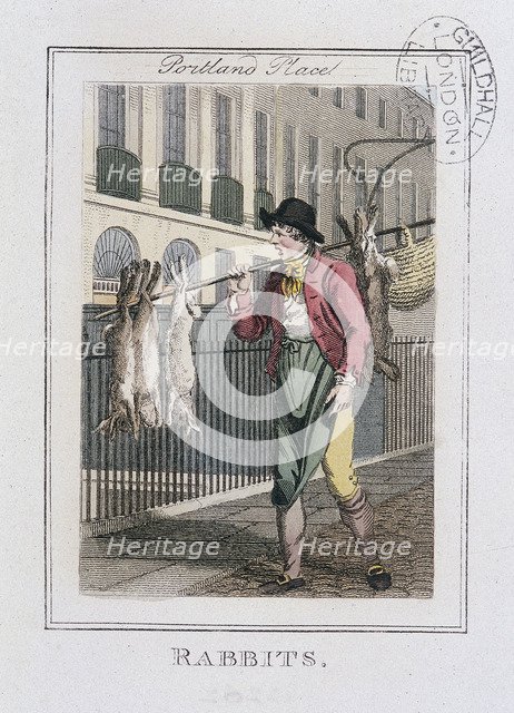 'Rabbits', Cries of London, 1804. Artist: Anon