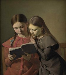 Signe and Henriette Hansen, sisters of the artist, 1826. Creator: Hansen, Constantin (1804-1880).