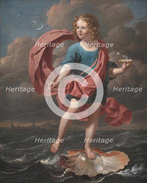 Boy Blowing Soap Bubbles. Allegory on the Transitoriness and the Brevity of Life, 1663. Creator: Karel Du Jardin.