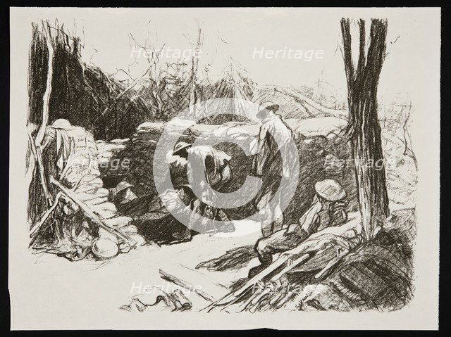 'Advanced dressing station in France', 1917. Artist: Claude Allin Shepperson.