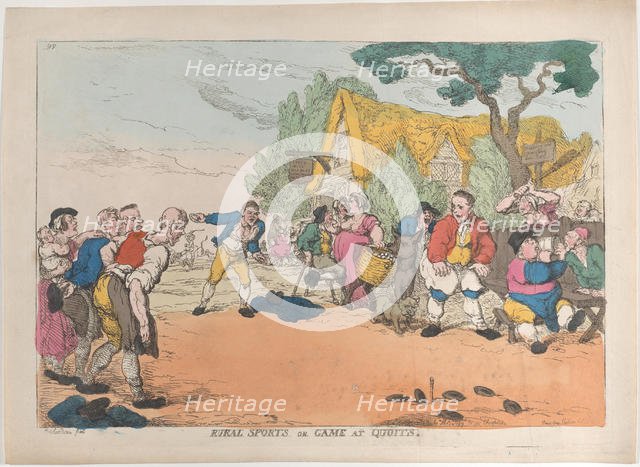 Rural Sports or Game at Quoits, October 30, 1811., October 30, 1811. Creator: Thomas Rowlandson.