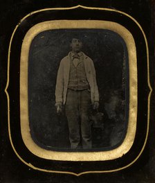 Man with Bucket and Paint Brush, late 1850s-60s. Creator: Peter Ralston.