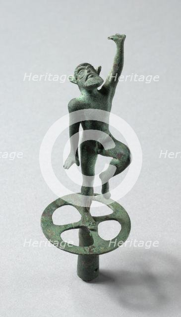 Kottabos Element of a Dancing Satyr, 470-450 BC. Creator: Unknown.