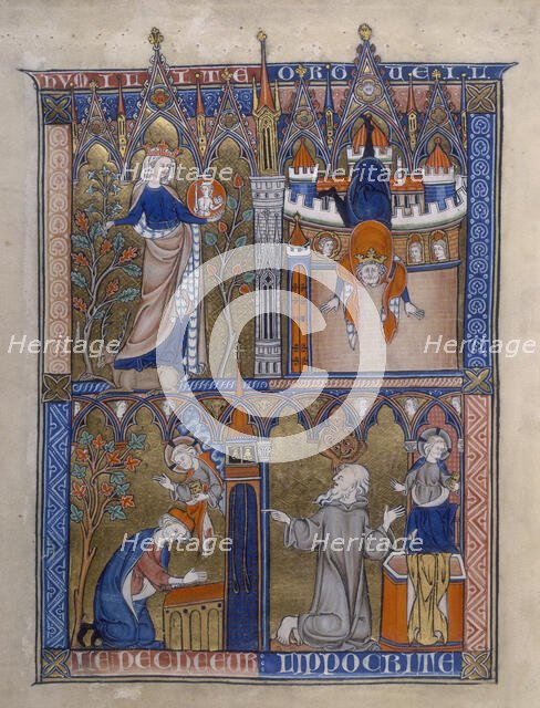 Four scenes from "La Somme le Roy", c1290-c1299. Creator: Unknown.