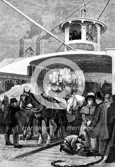 America revisited by our Special Artist: Fulton Ferry, New York, 1890. Creator: P Naumann.