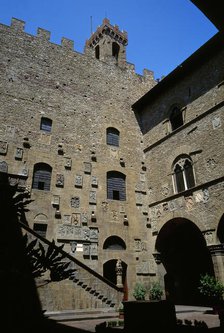 Inner courtyard of the Palazzo del Bargello, Florence, Tuscany, Italy, 1999. Creator: Unknown.