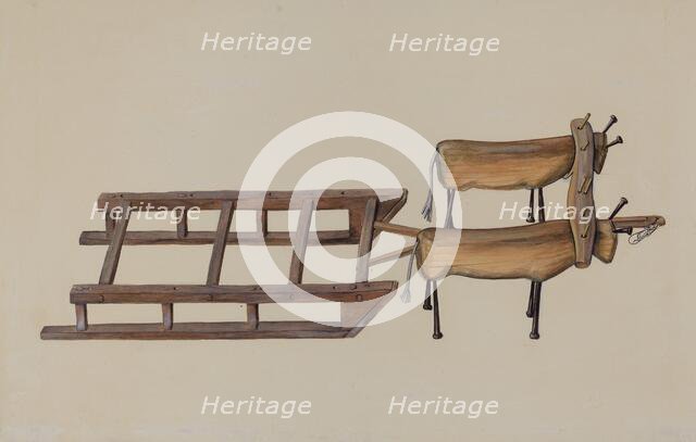 Toy Sledge and Oxen, 1935/1942. Creator: William Kerby.