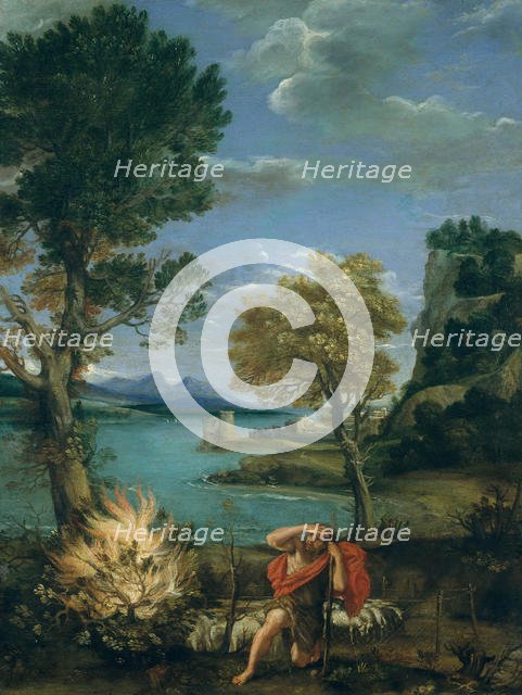 Landscape with Moses and the Burning Bush, 1610-16. Creator: Domenichino.