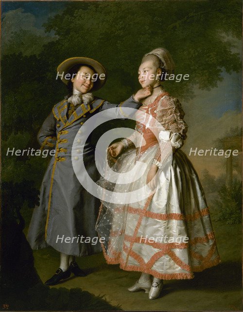 Portrait of Ekaterina Khrushchova and Countess Ekaterina Khovanskaya, 1773. Artist: Levitsky, Dmitri Grigorievich (1735-1822)