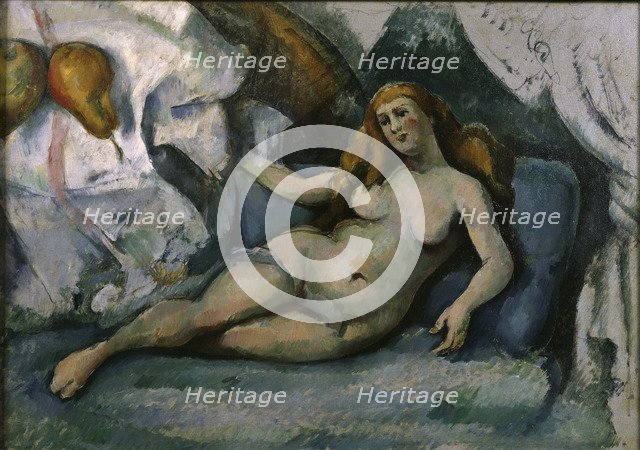 Lying Nude (Femme Nue), ca. 1886-1890. Artist: Cézanne, Paul (1839-1906)