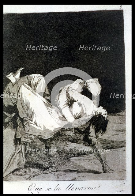 Los Caprichos, series of etchings by Francisco de Goya (1746-1828), plate 8: 'Que se la llevaron'…