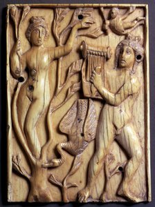 Apollo and Daphne. Bas-relief in ivory.