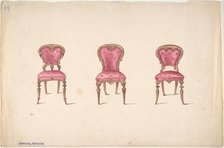 Design for Three Chairs with Red Upholstery, early 19th century. Creator: Anon.