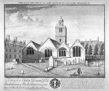 Old St Leonard's Church, Shoreditch, London, 1735. Artist: William Henry Toms