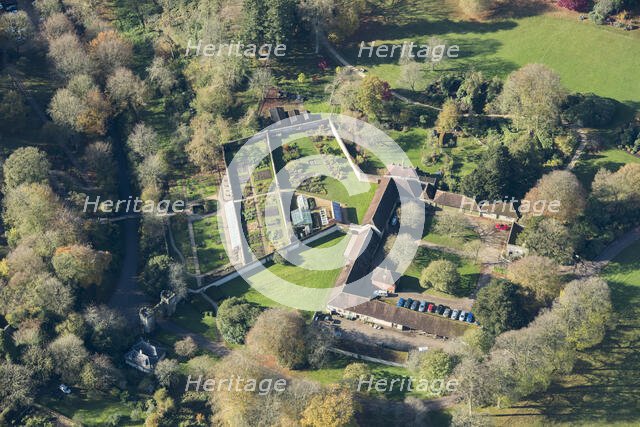 Walled kitchen garden, stable yard and gateway, Stourhead, Wiltshire, 2017. Creator: Damian Grady.