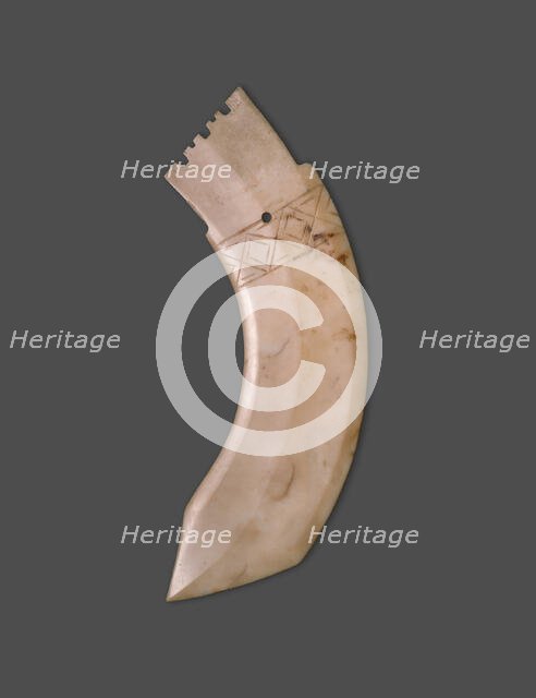 Curved Dagger-Blade (ge), Shang dynasty (c.1600-1046 BC), 13th-11th century B.C. Creator: Unknown.