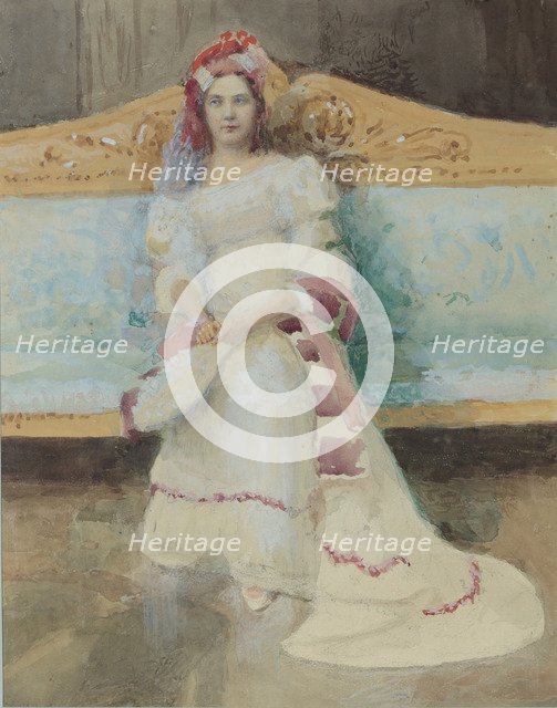 Portrait of the singer Alexandra Panaeva-Kartseva as Tatyana in the opera Eugene Onegin by P. Tchaik