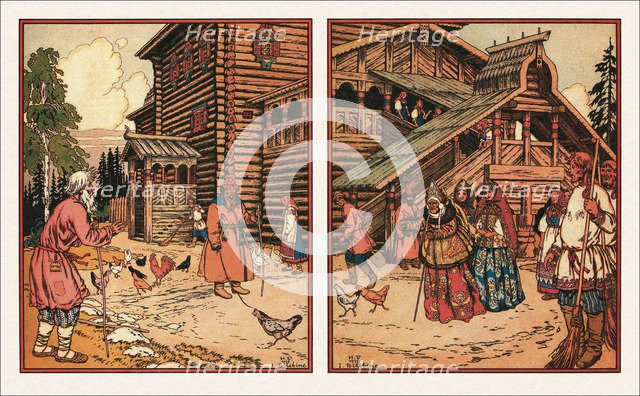 Illustration to the The Tale of the Fisherman and the Fish, 1933. Artist: Bilibin, Ivan Yakovlevich (1876-1942)