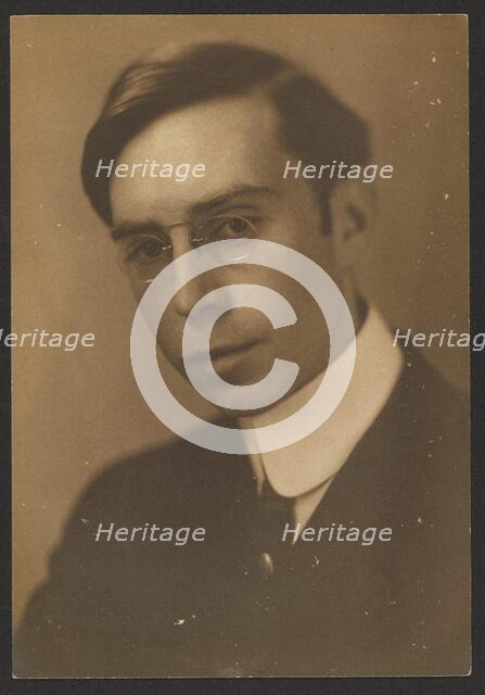 Portrait of Young Man with Pince Nez, 1907-1943. Creator: Louis Fleckenstein.