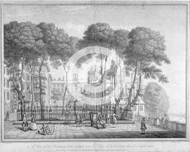 View of Fountain Court, Middle Temple, City of London, 1752.                                         Artist: Henry Fletcher