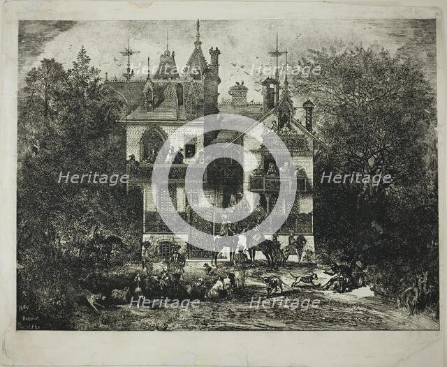 Departure for the Hunt, 1869. Creator: Rodolphe Bresdin.