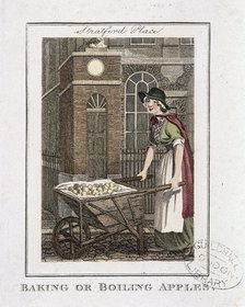 'Baking or Boiling Apples', Cries of London, 1804. Artist: Anon