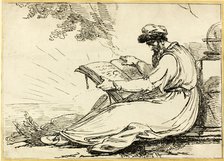 Oriental with a Beard, Reading a Book, 1803. Creator: Henry Singleton.