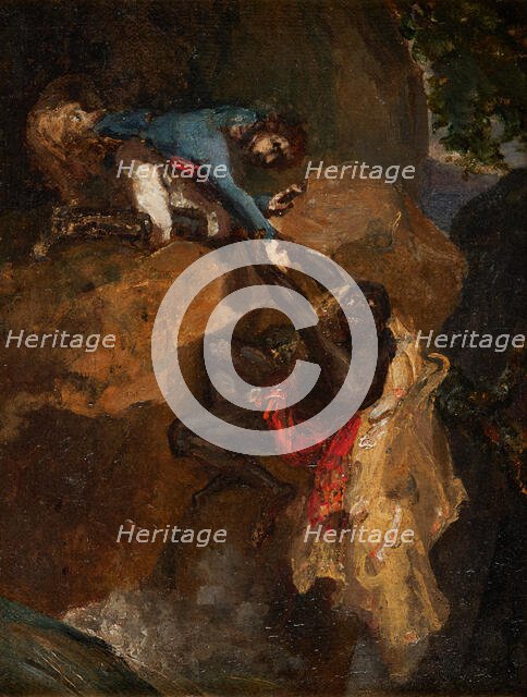 Leopold d'Auverney, the dog Rask and Habibrah (Bug - Jargal), c.1826. Creator: Unknown.