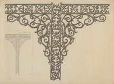 Iron Porch Supports, c. 1936. Creator: John R. Towers.
