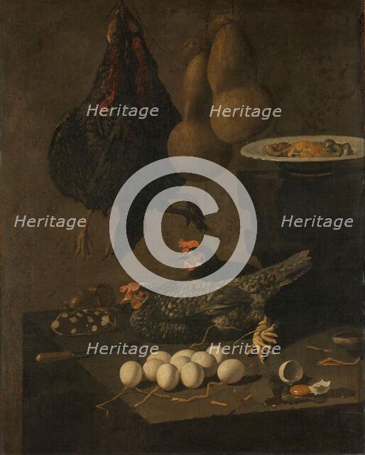 Still Life with Chickens and Eggs, 1640-1660. Creator: Giovanni Battista Recco.