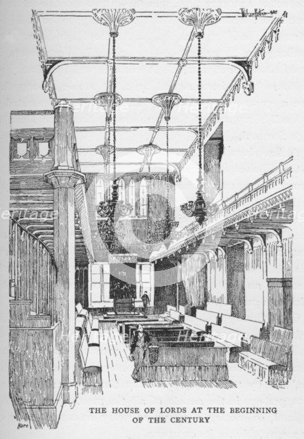 'The House of Lords at the Beginning of the Century', c1897. Artist: William Patten.
