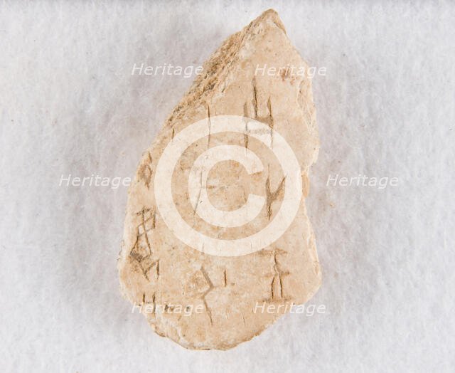 Inscribed bone fragment ("oracle bone"), Late Shang dynasty, ca. 1300-1050 BCE. Creator: Unknown.
