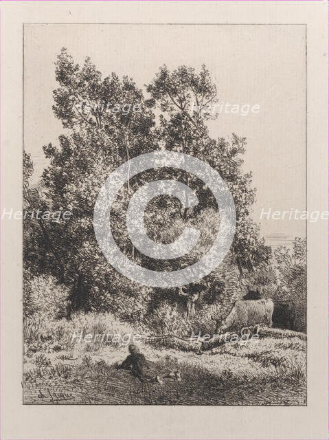 Landscape, 1864. Creator: Charles Emile Jacque.