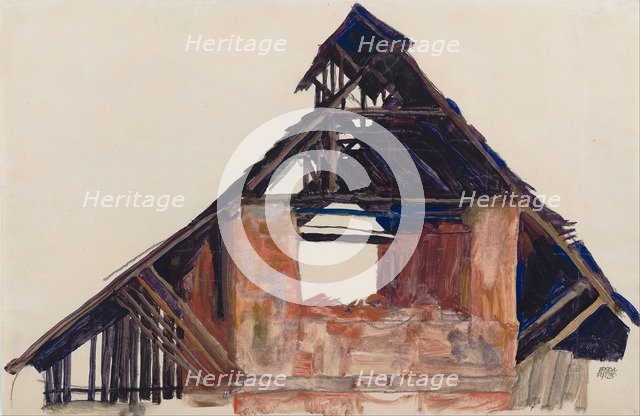 Old Gable, 1913. Artist: Schiele, Egon (1890–1918)