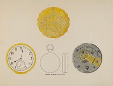 Watch, Face and Case, c. 1936. Creator: Harry G. Alexander.