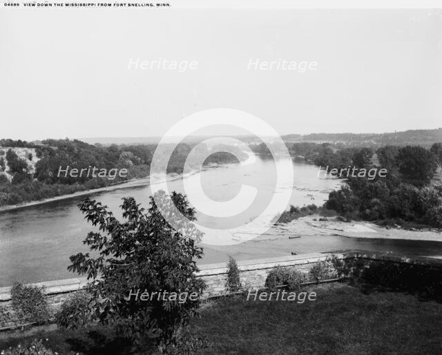 View down the Mississippi from Fort Snelling, Minn., between 1880 and 1899. Creator: Unknown.