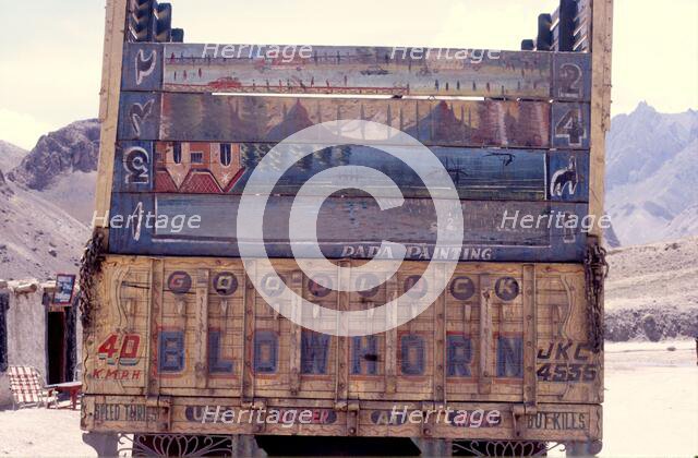 'Dada Painting' on the back of a truck, Ladakh, India, 1988.  Creator: Amanda Waite.