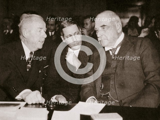 Thomas W Lamont, George Whitney, and JP Morgan, American financiers, 1930s. Artist: Unknown