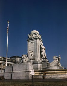 Columbus Fountain and statue in front of Union Station, Washington, D.C., ca. 1943. Creator: Unknown.