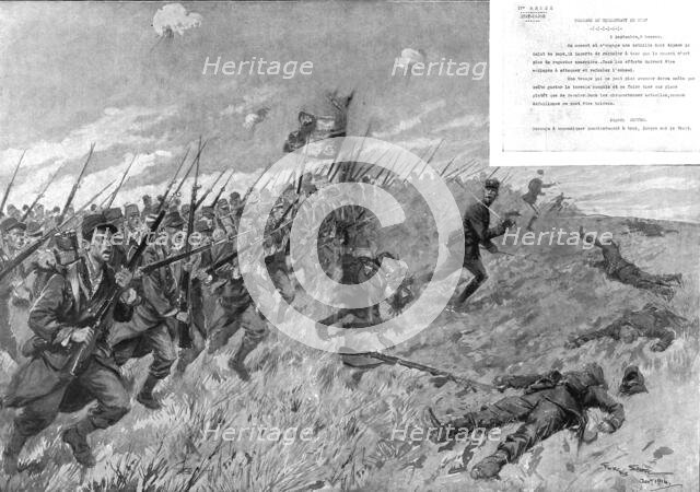 ''Le moment n'est plus de regarder en arriere; En avant a la baionette !', 1914. Creator: Georges Bertin Scott.