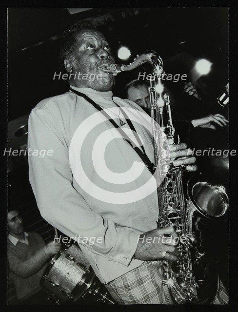 Tenor saxophonist Eddie 'Lockjaw' Davis playing at The Bell, Codicote, Hertfordshire, 12 April 1982. Artist: Denis Williams