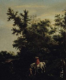 Travellers on a forest road, c1670s. Creator: Jacob van Ruisdael.